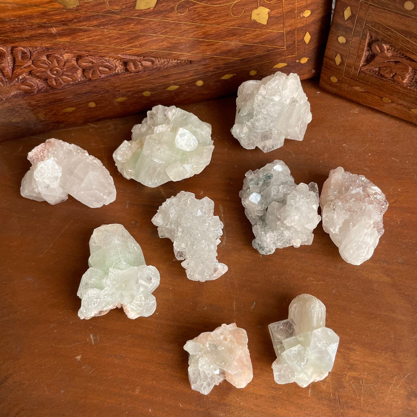 Zeolite Cluster - Apophyllite Cluster - Stilbite Cluster from India - Natural Crystal Cluster, Various Sizes 1-2 inches - Unique Gifts