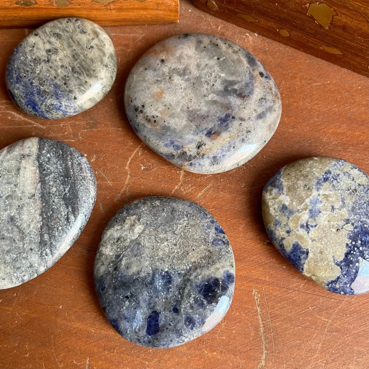 Tranquil Blue Sodalite Pocket Stones for Stress Relief