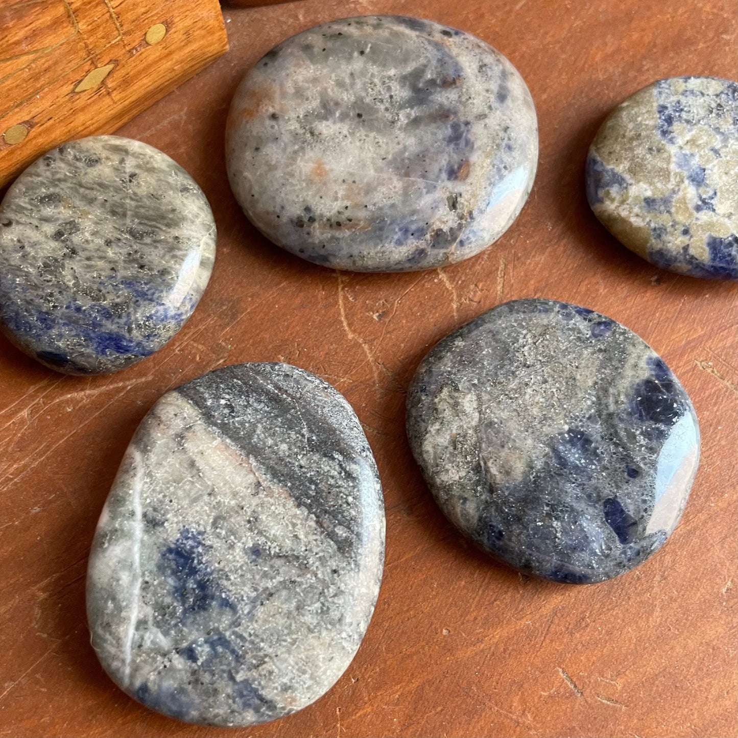 Sodalite Worry Stones with Soothing Throat Chakra Energy