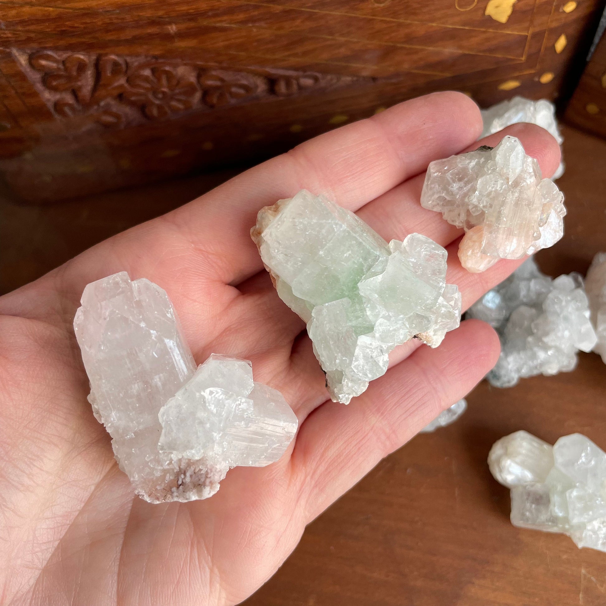 Zeolite Cluster - Apophyllite Cluster - Stilbite Cluster from India - Natural Crystal Cluster, Various Sizes 1-2 inches - Unique Gifts